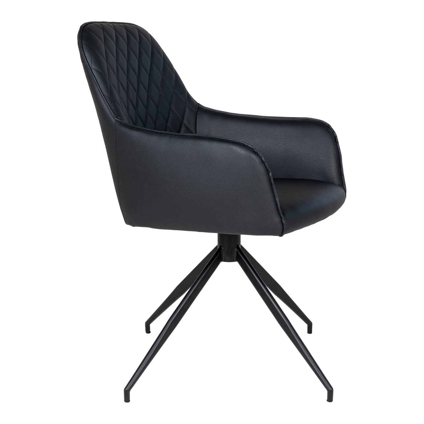 Silla de comedor Harbo con giro - Negro