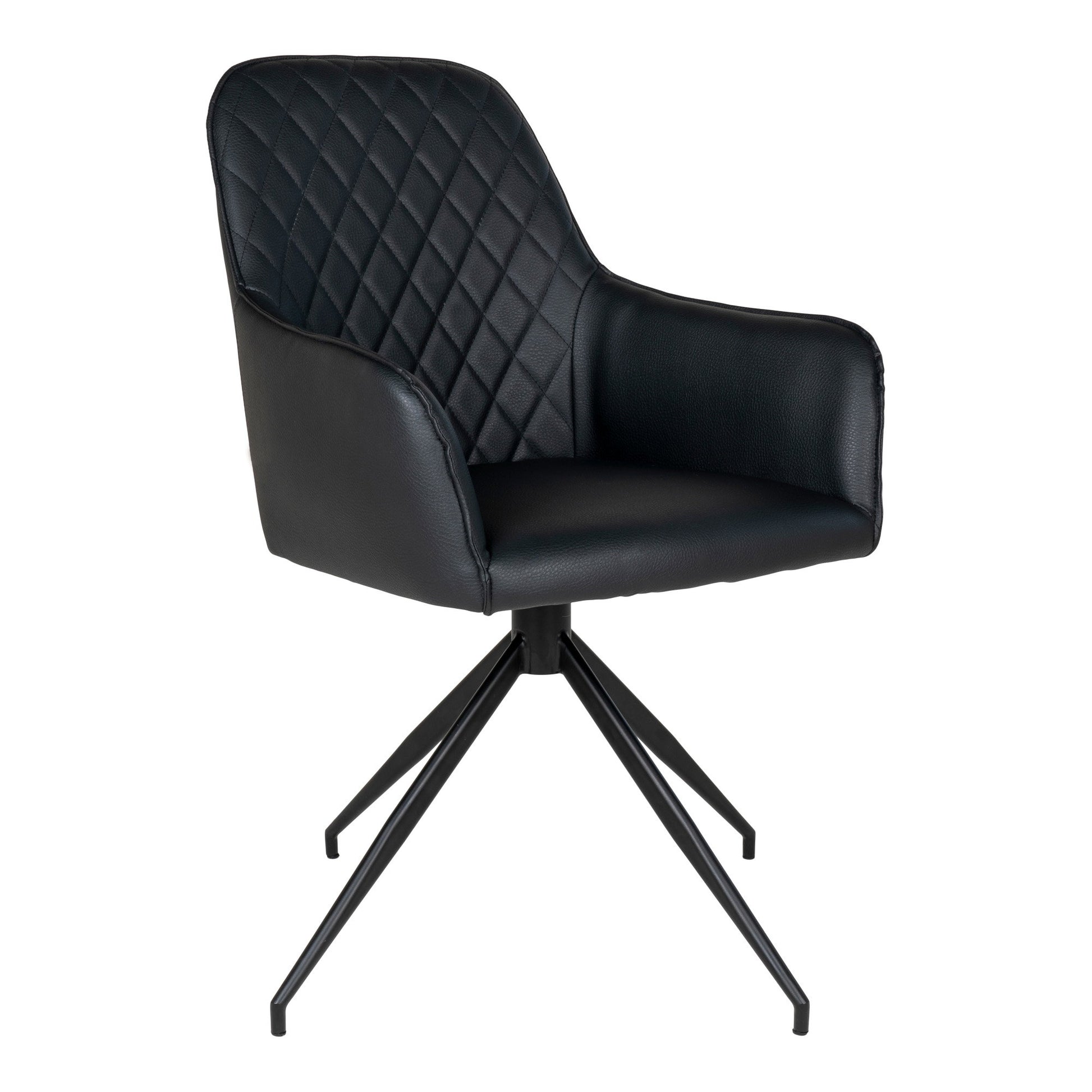 Silla de comedor Harbo con giro - Negro