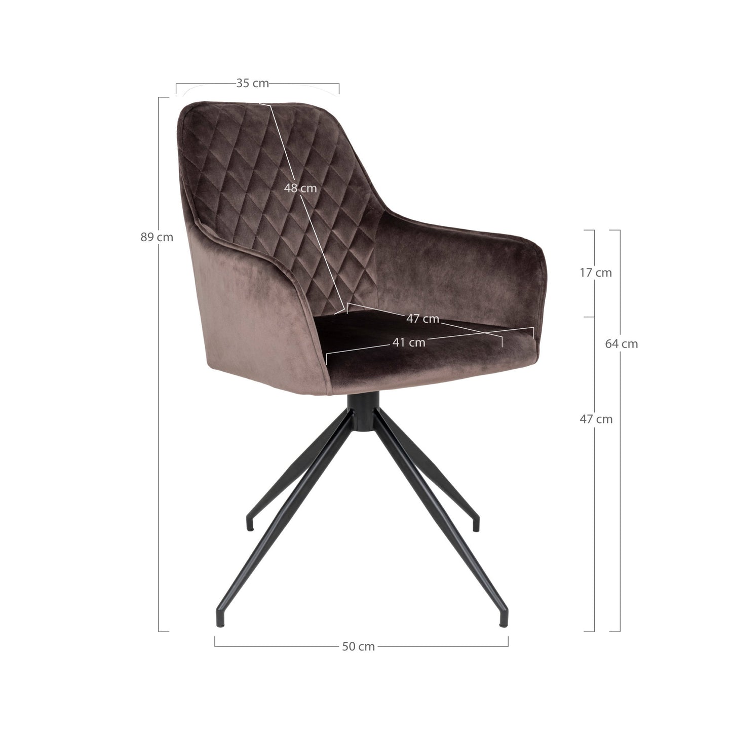 Silla de comedor Harbo con giro - Marrón claro