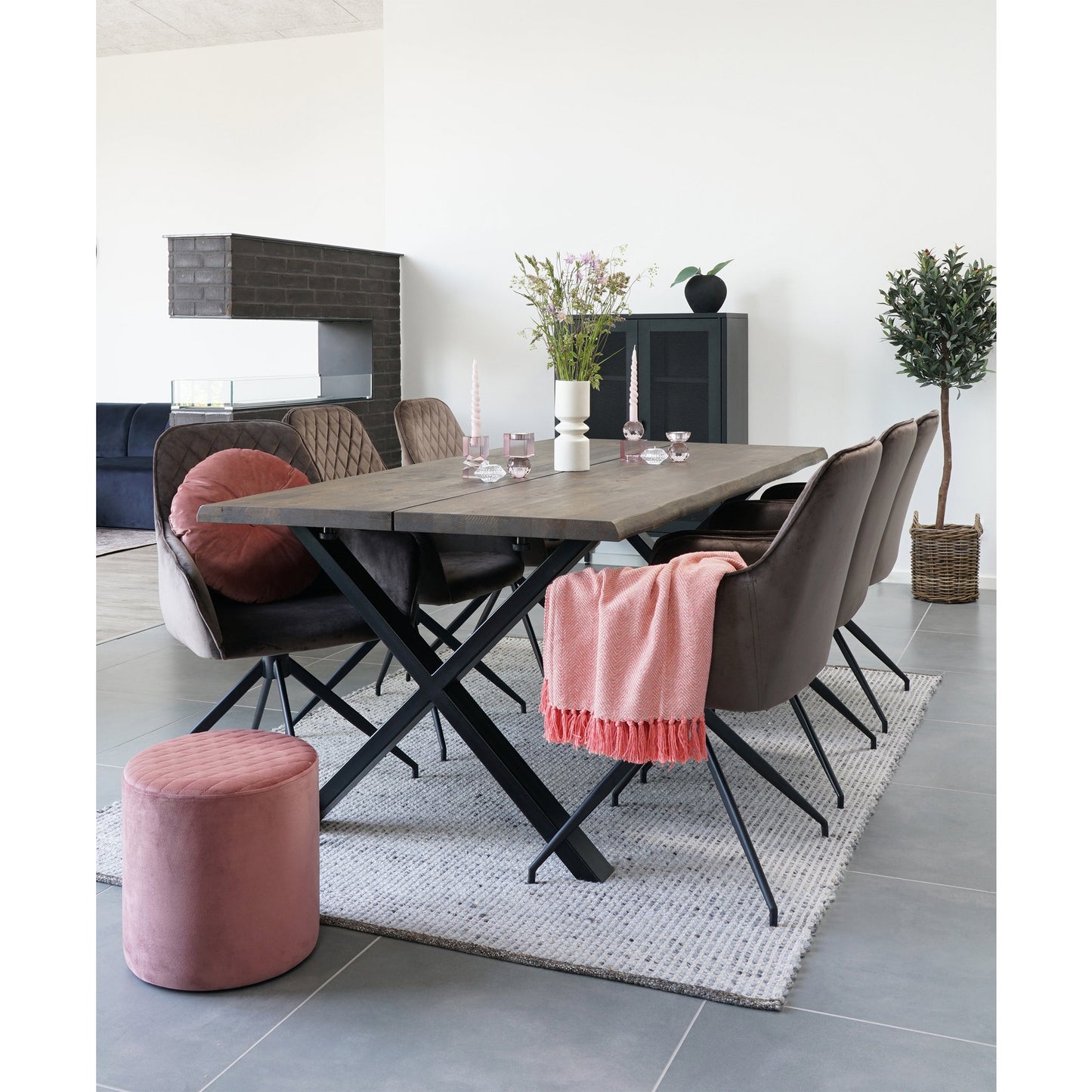 Silla de comedor Harbo con giro - Marrón claro