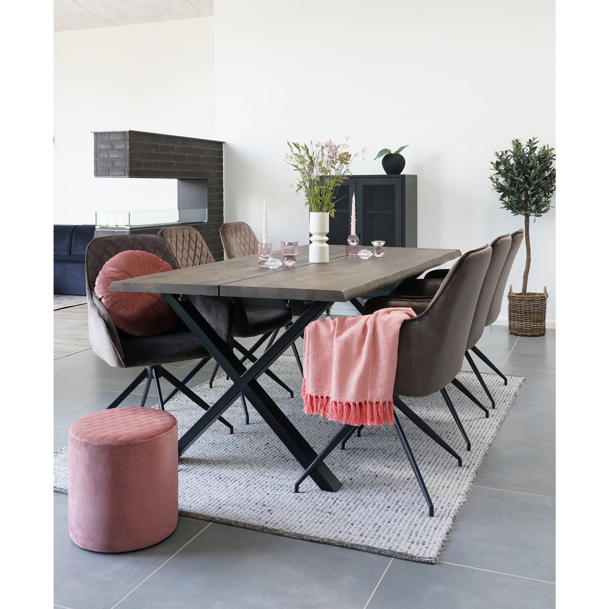 Silla de comedor Harbo con giro - Marrón claro
