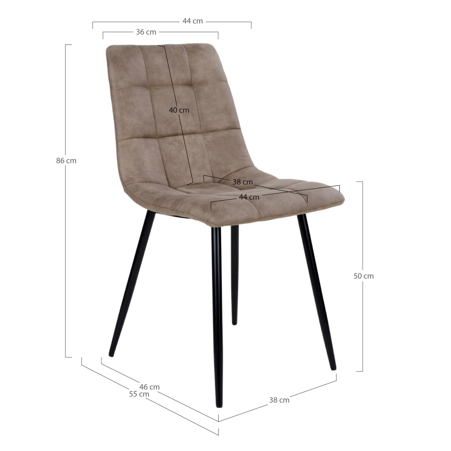 Silla de comedor Middelfart - Marrón