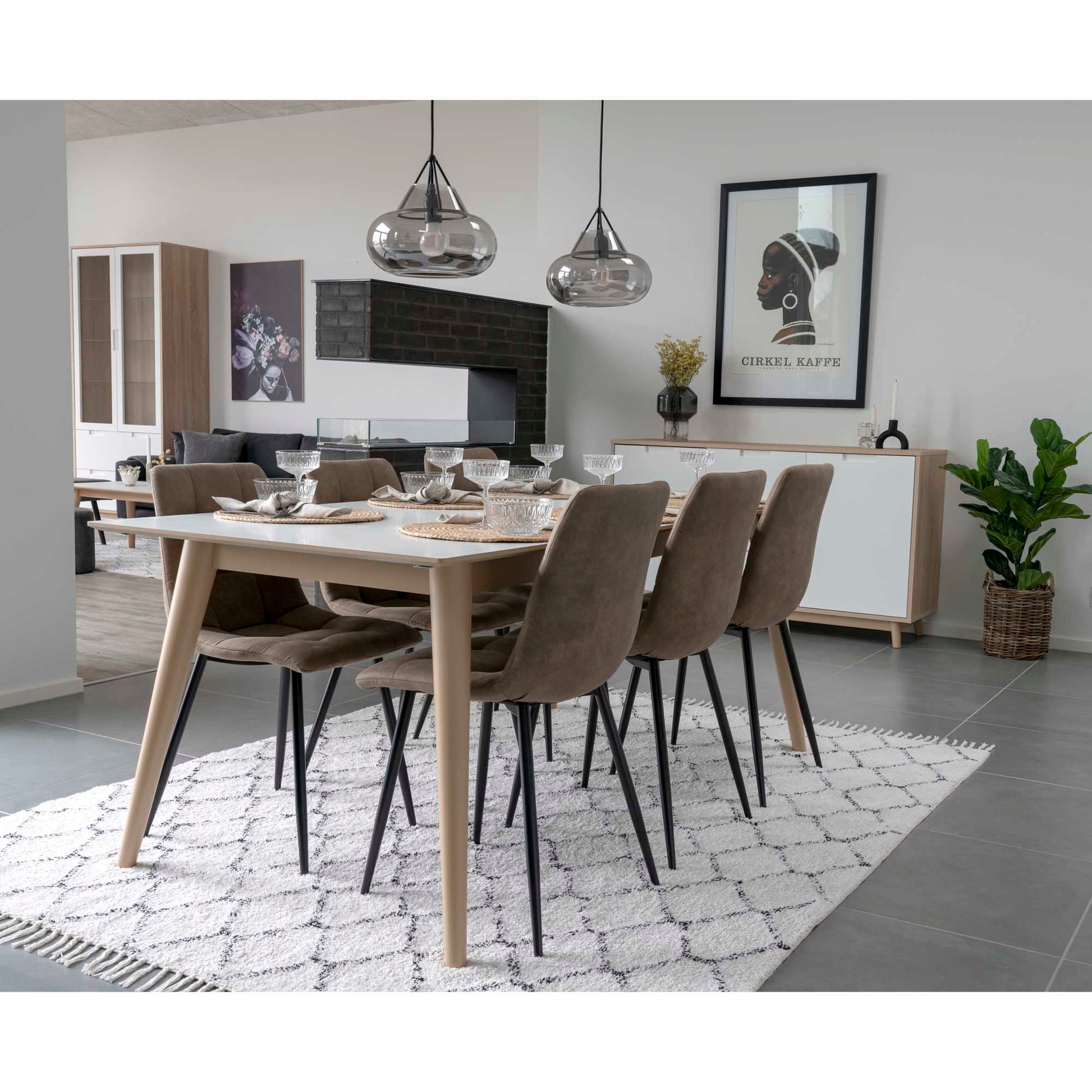 Silla de comedor Middelfart - Marrón