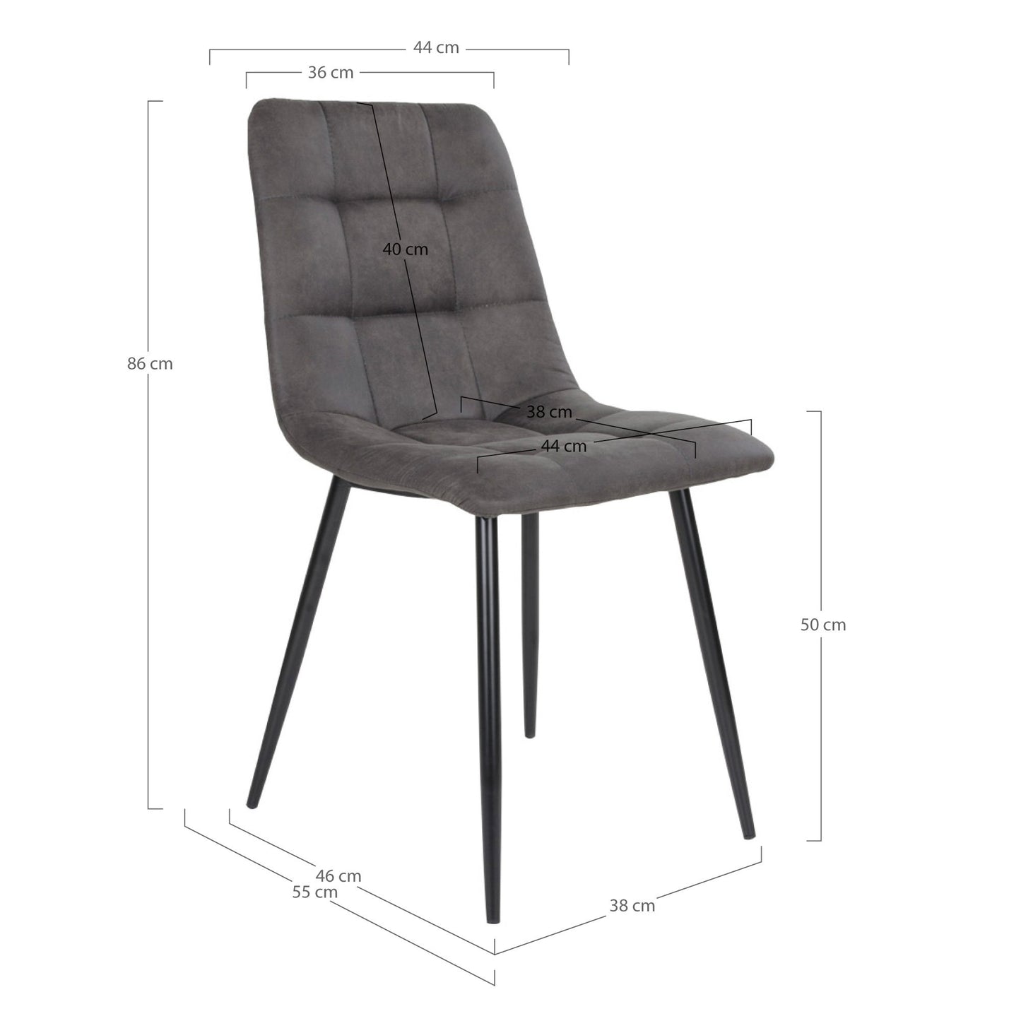 Silla de comedor Middelfart - Gris