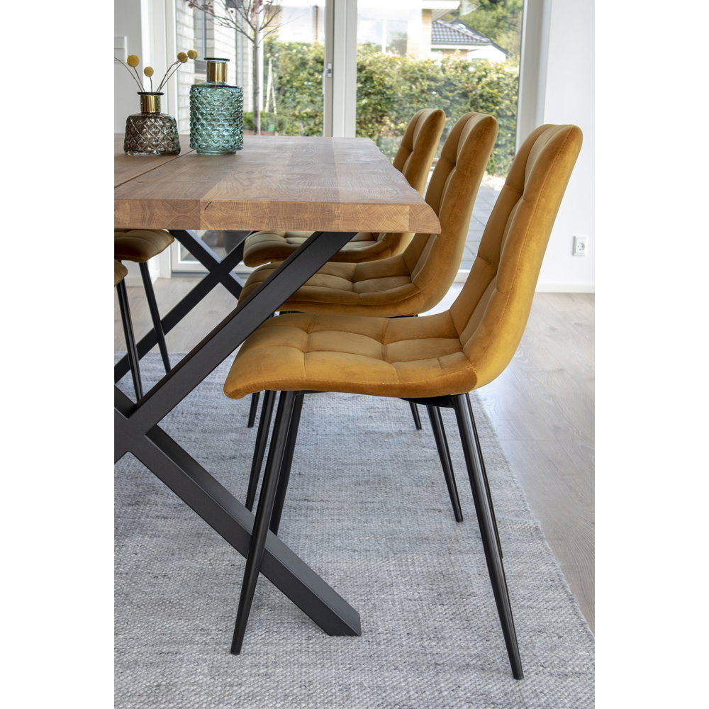 Silla de comedor Middelfart - Amarillo mostaza