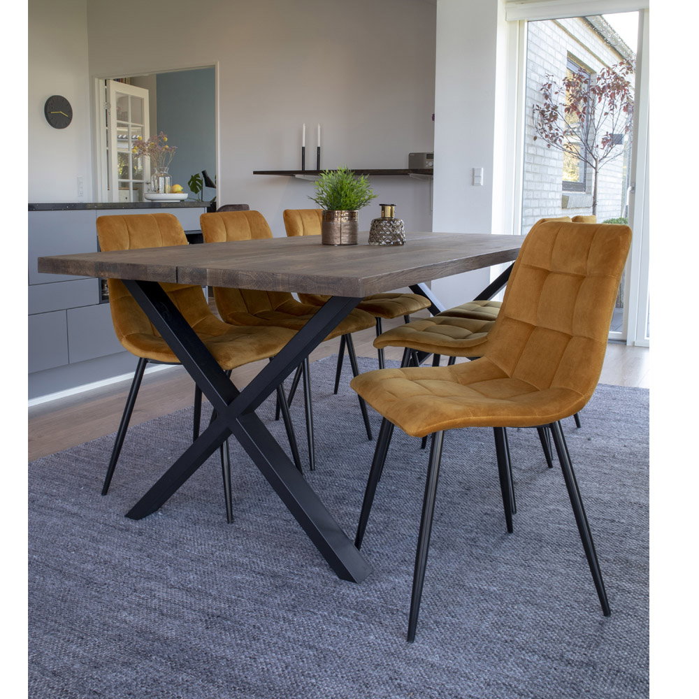 Silla de comedor Middelfart - Amarillo mostaza