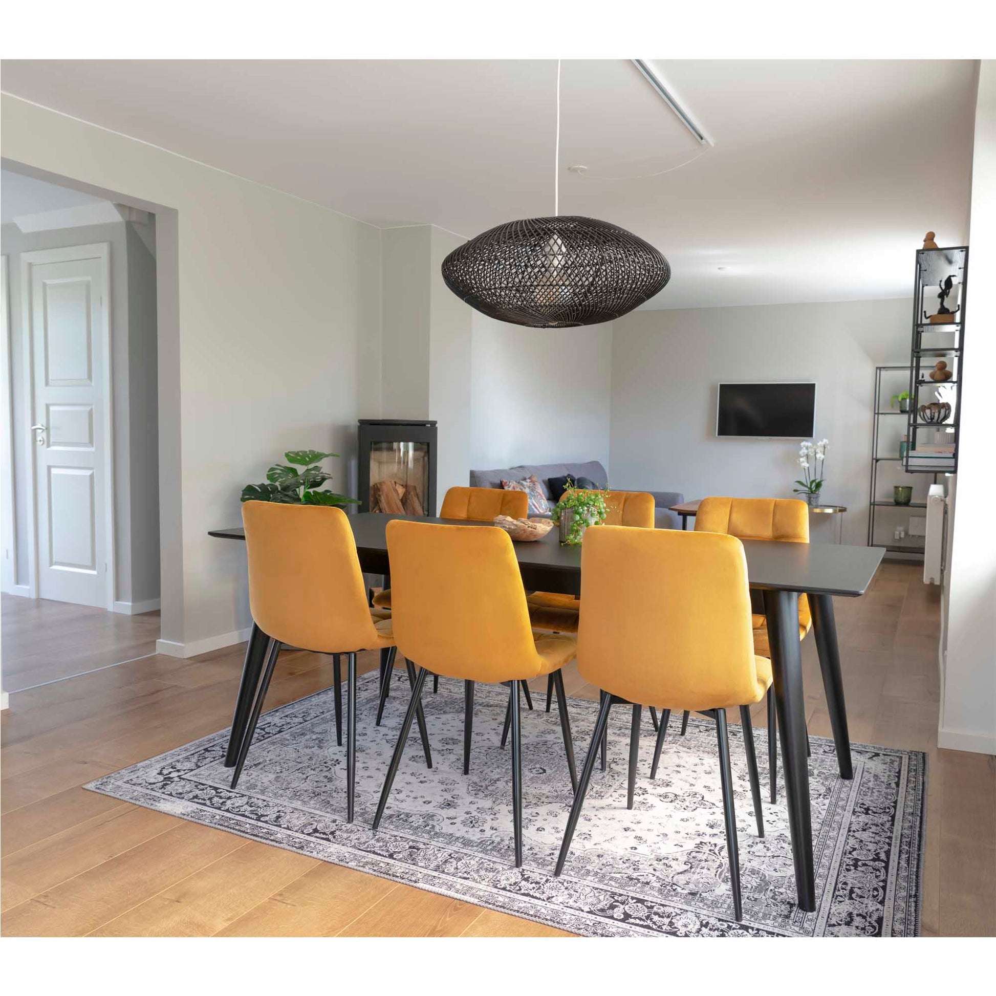 Silla de comedor Middelfart - Amarillo mostaza