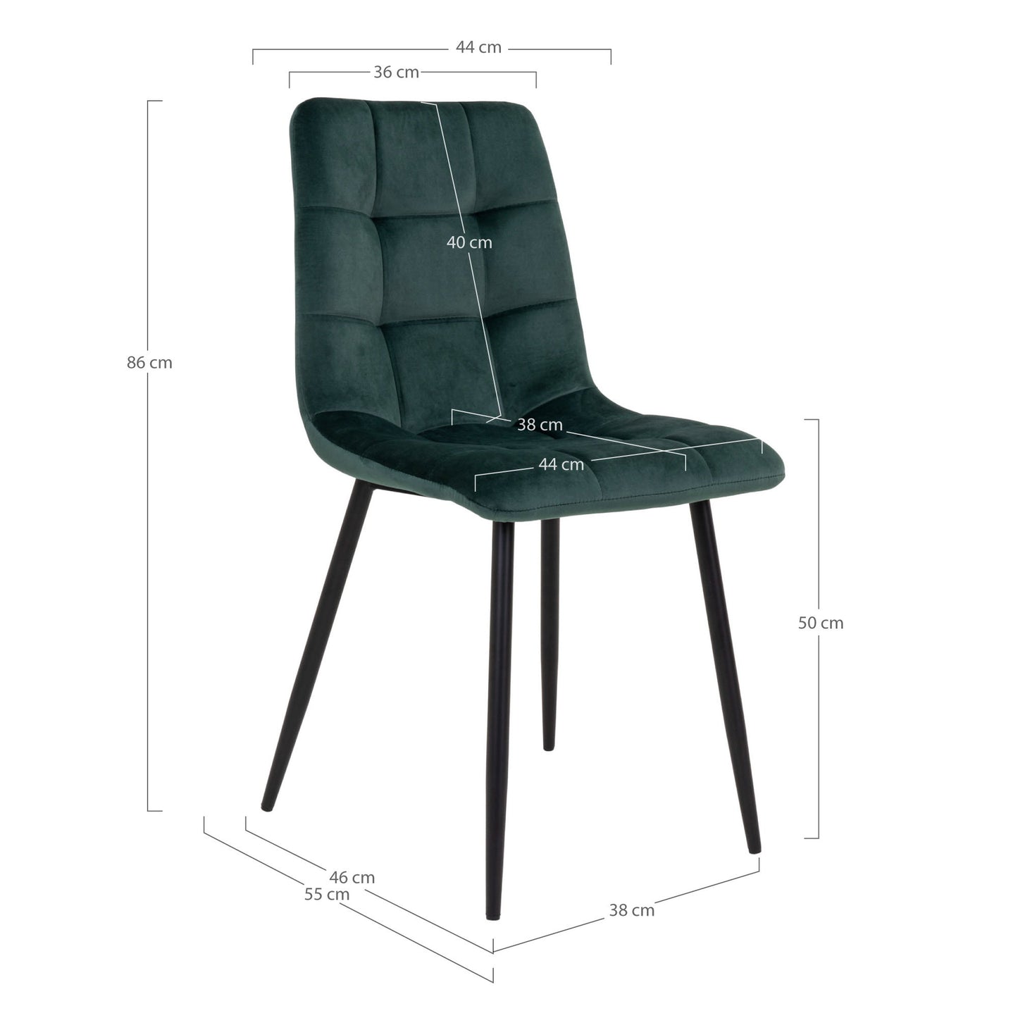 Silla de comedor Middelfart - Verde oscuro