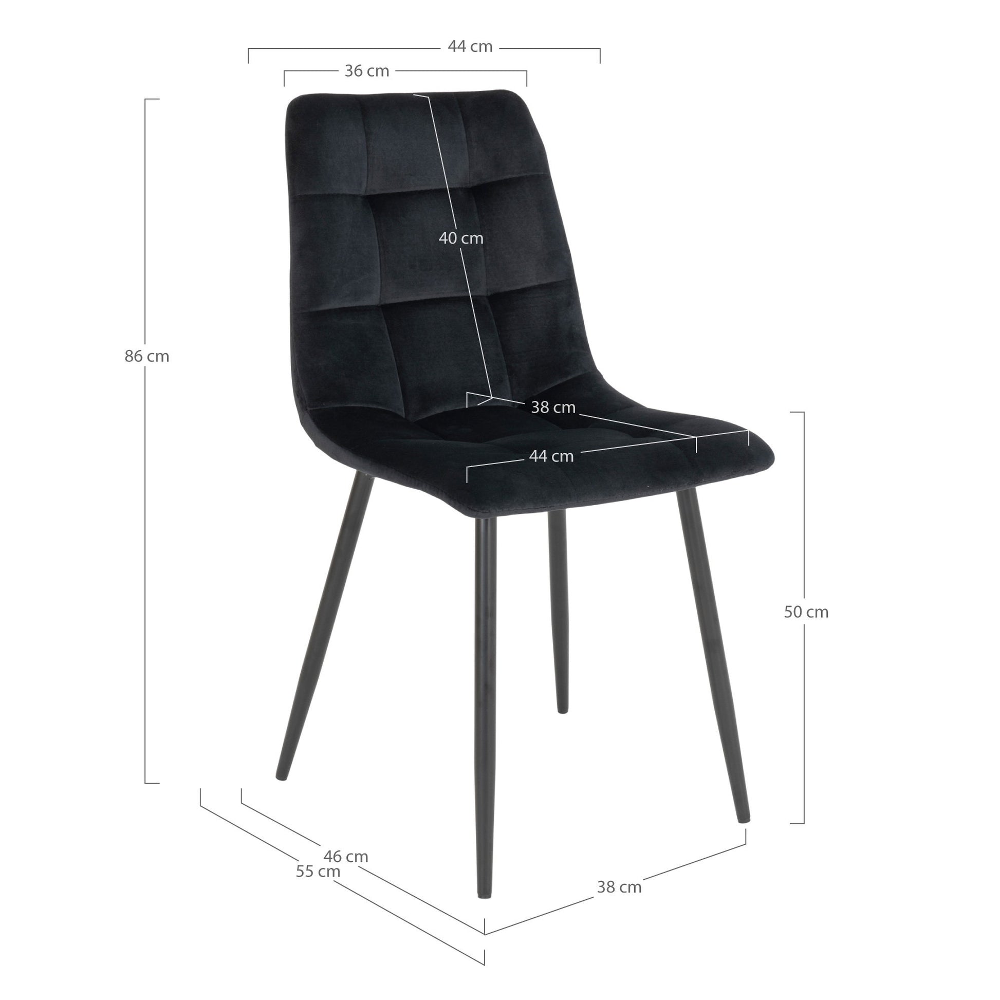 Silla de comedor Middelfart - Negro