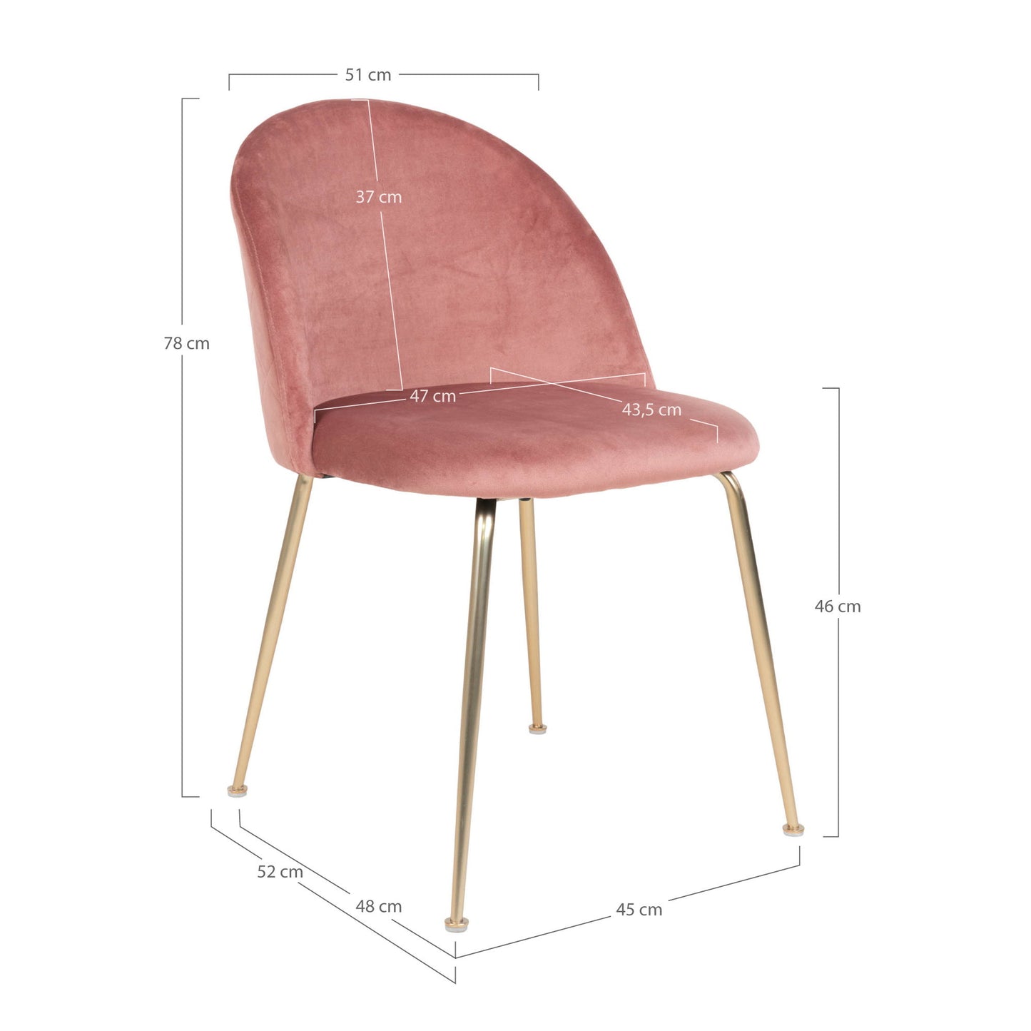 Silla de comedor Geneve - Rosa