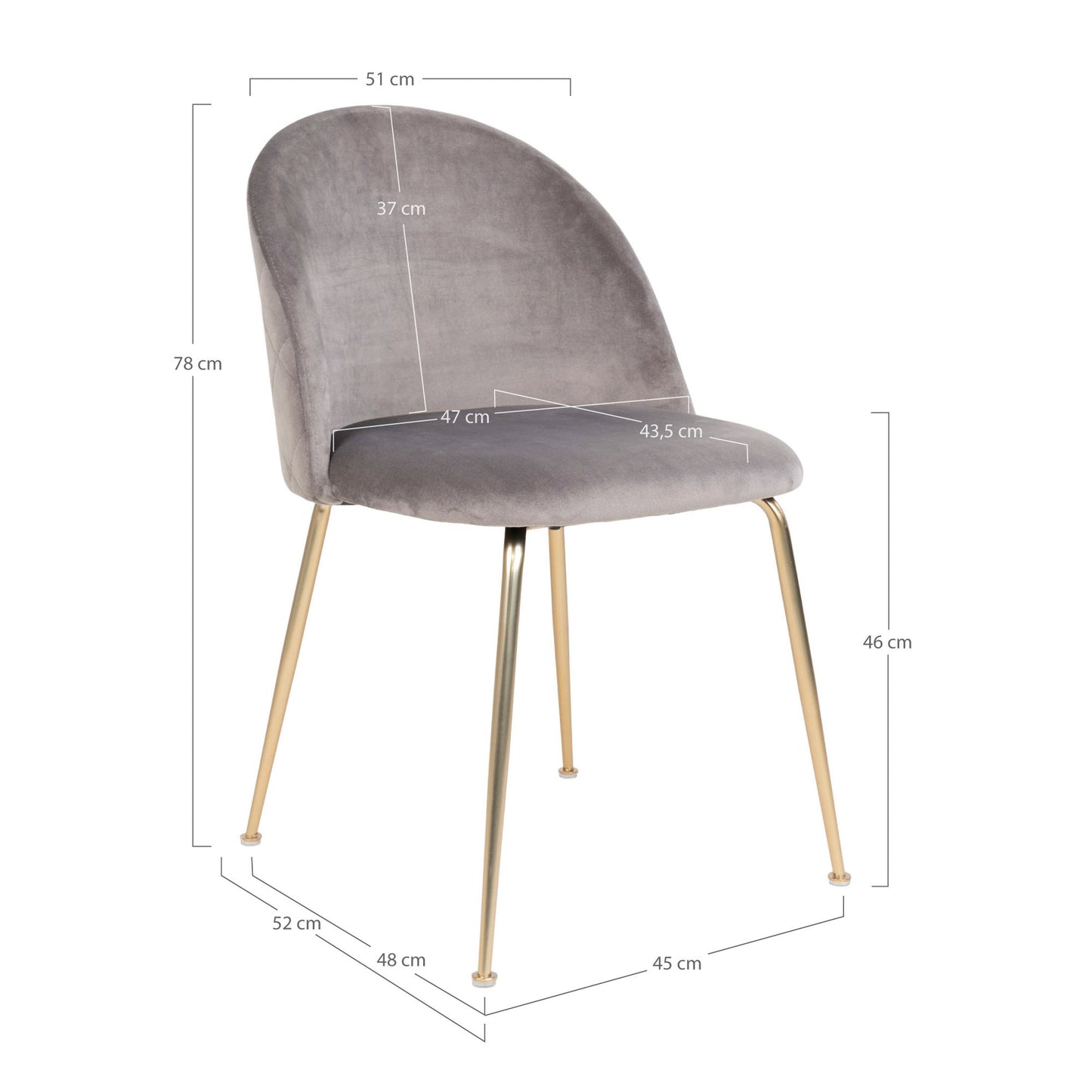 Silla de comedor Geneve - Gris