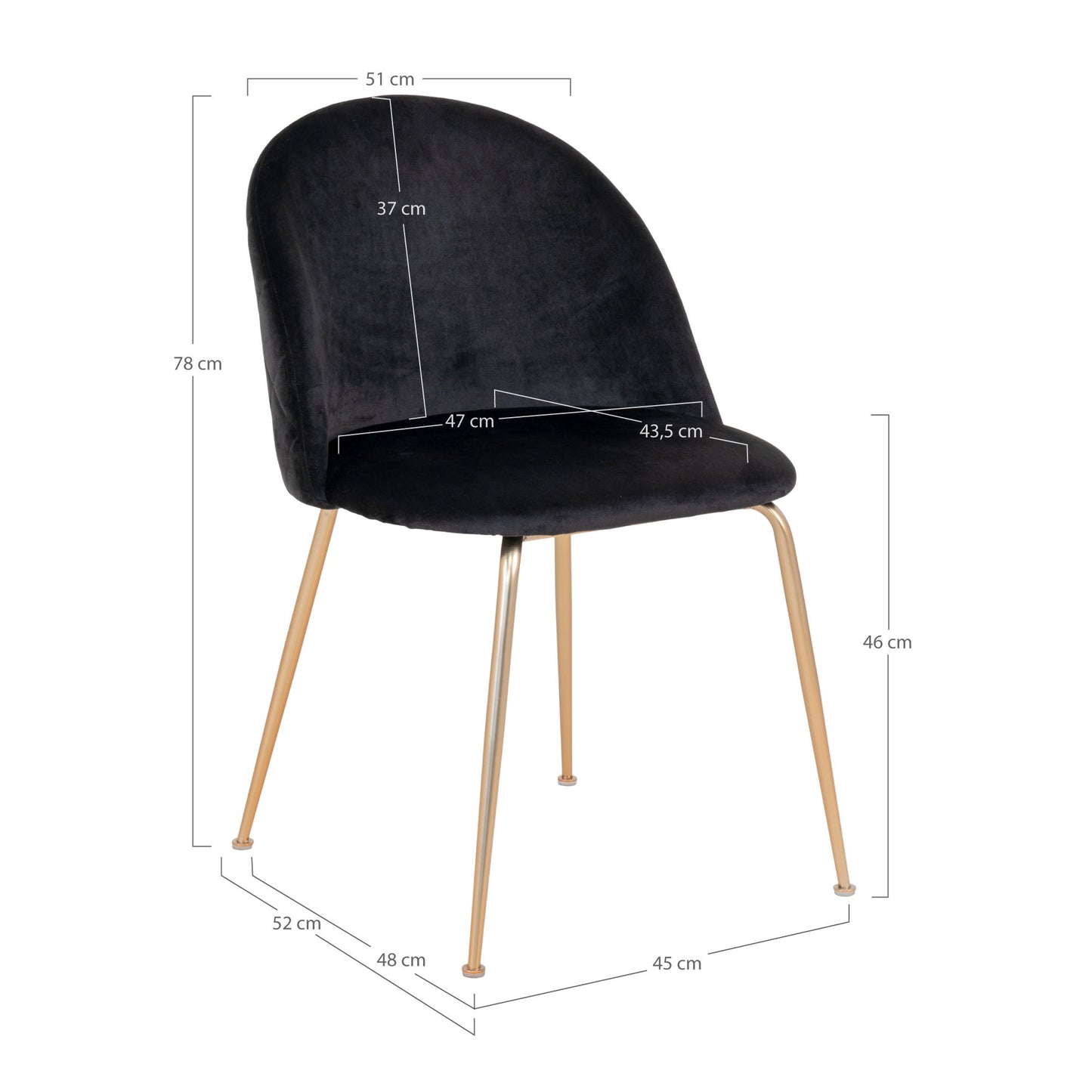 Silla de comedor Geneve - Negro