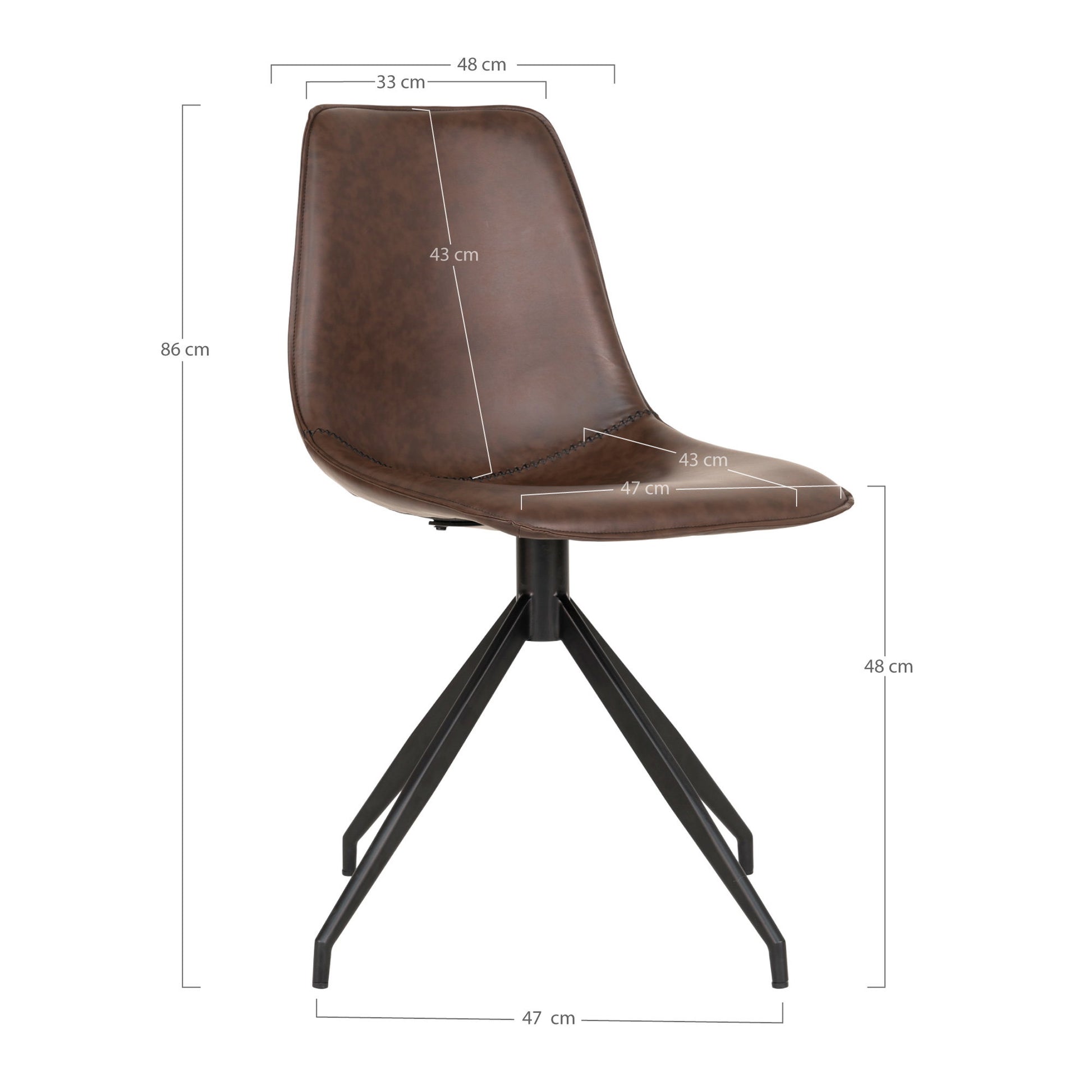 Silla de comedor Monaco - Marrón