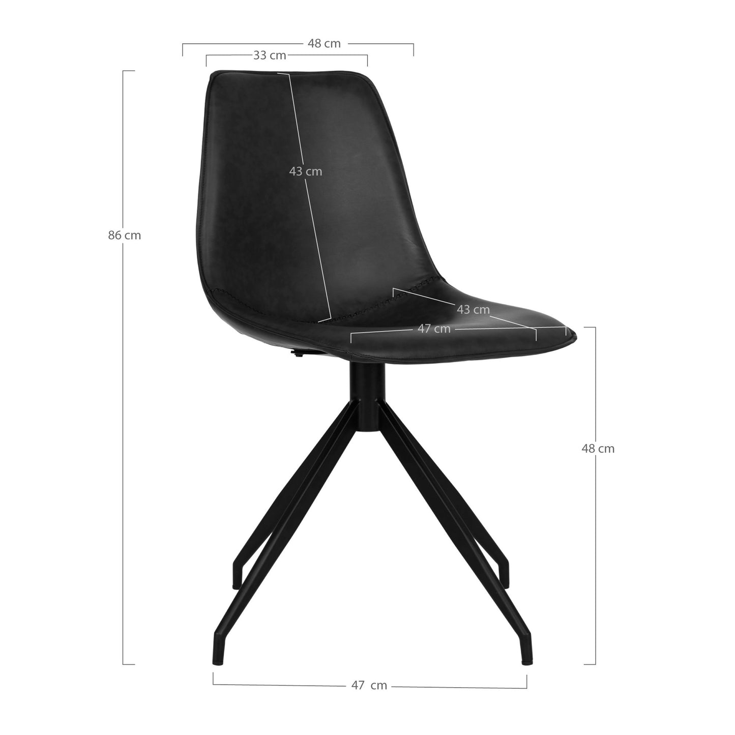 Silla de comedor Mónaco - Negro