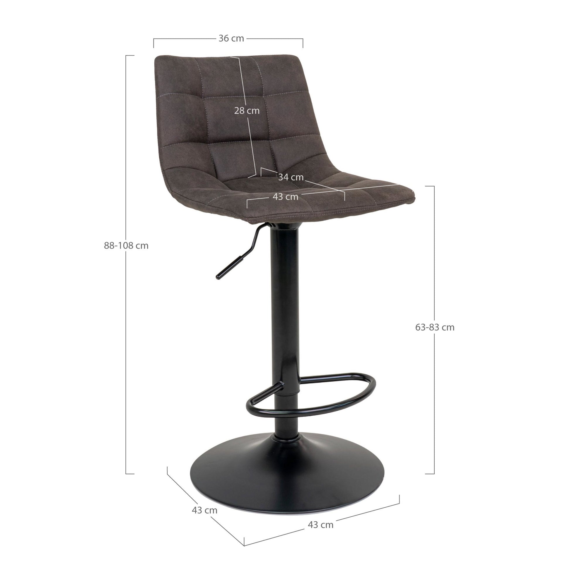 Silla de bar Middelfart - Gris