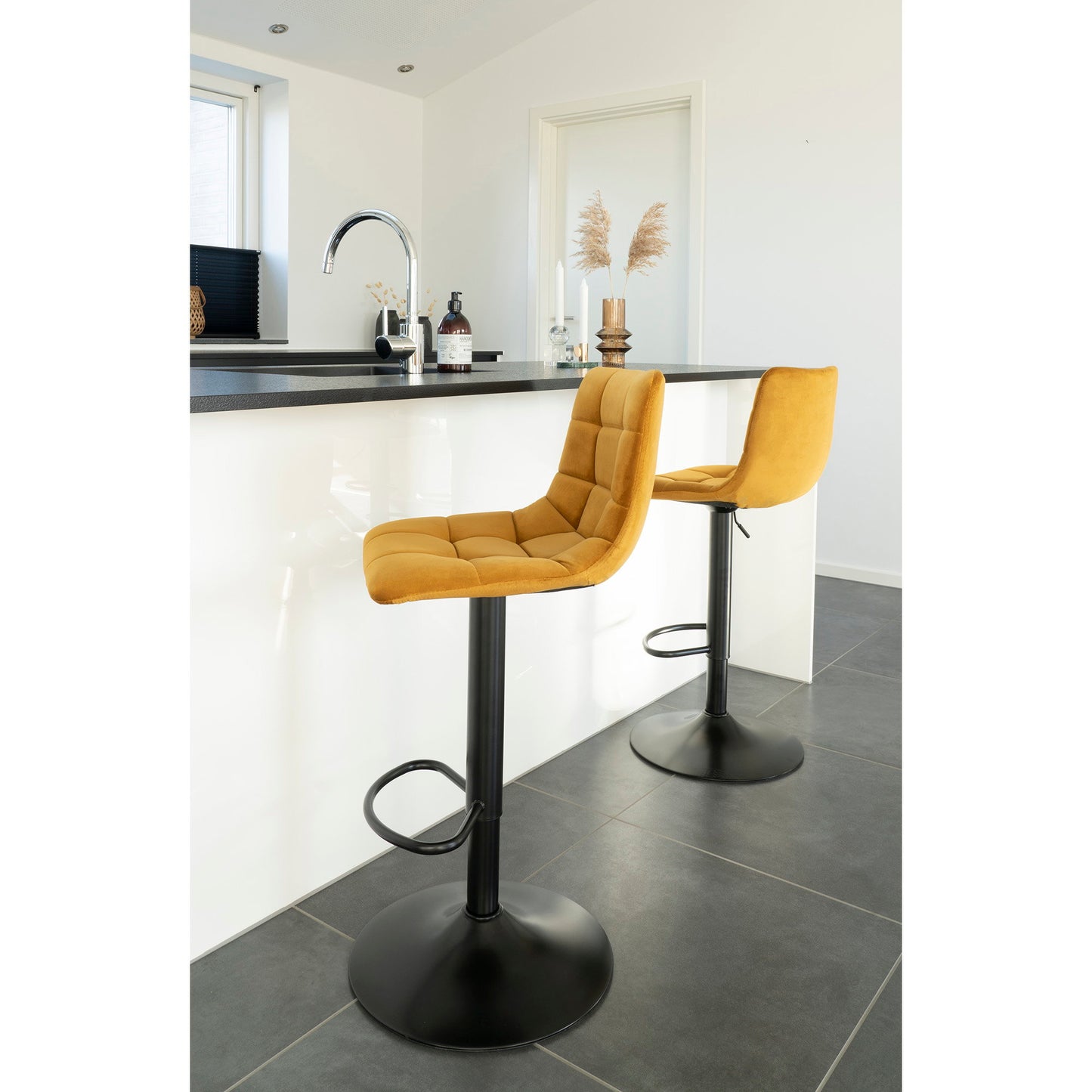 Silla de bar Middelfart - Amarillo mostaza