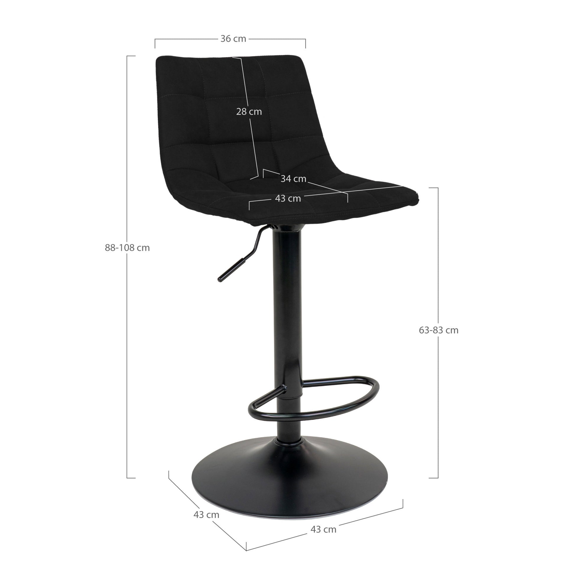 Silla de bar Middelfart - Negro