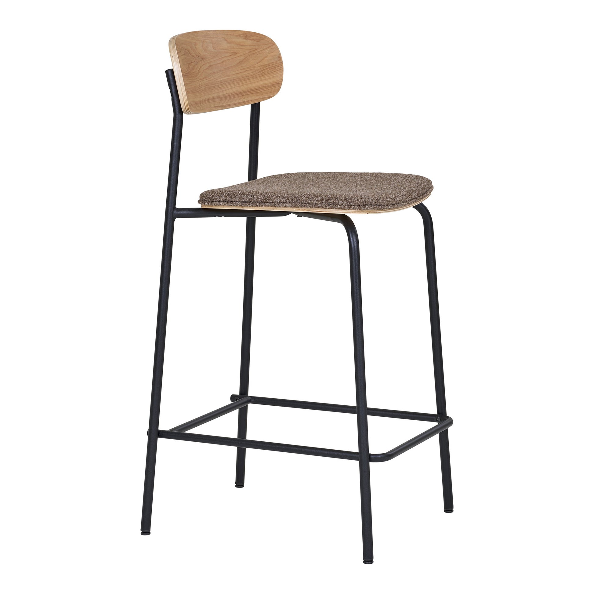 Silla de mostrador Estepona - Naturaleza / Marrón / Negro