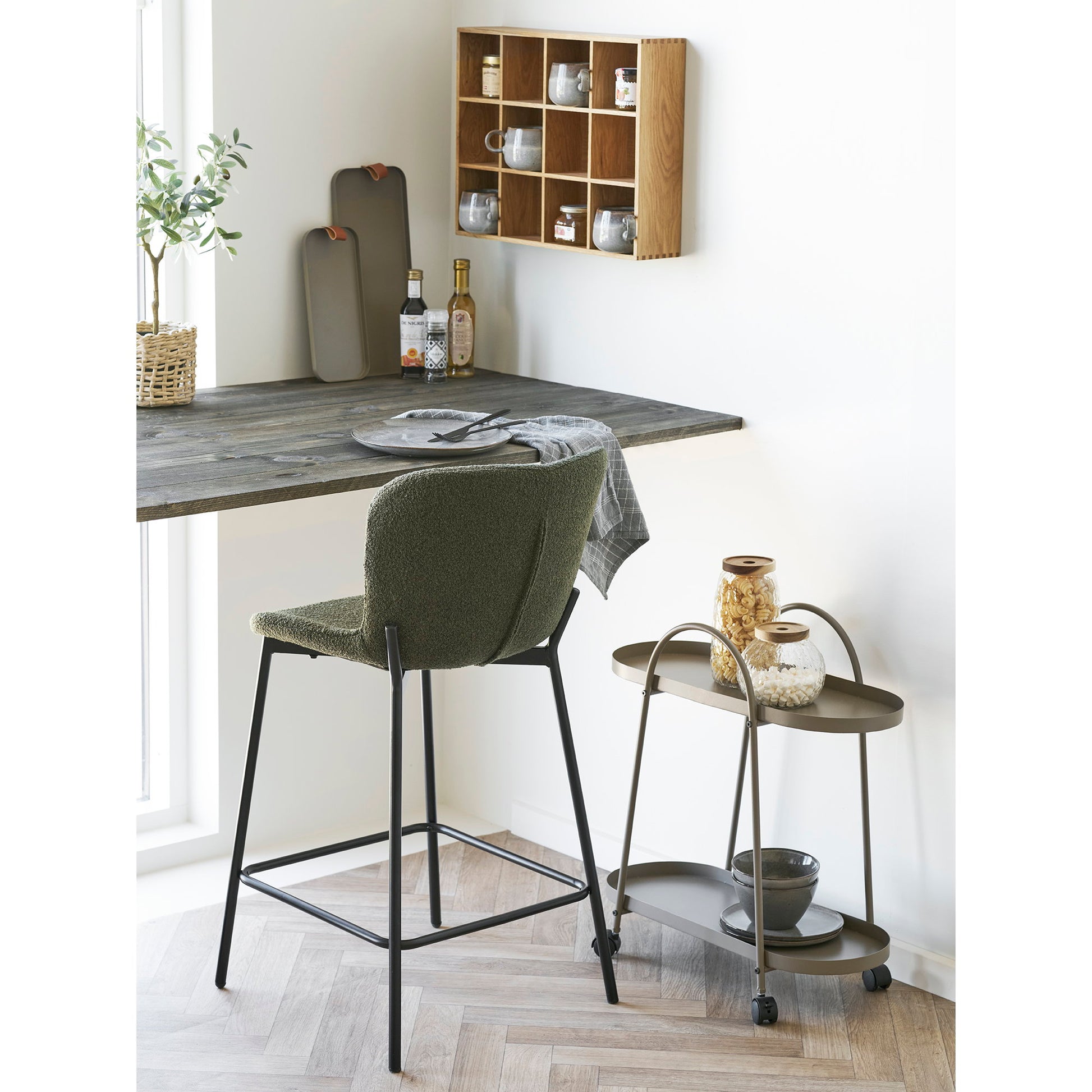 Silla de mostrador Maceda - Verde oscuro
