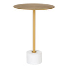 Lecco Side Table - Brass / Marble