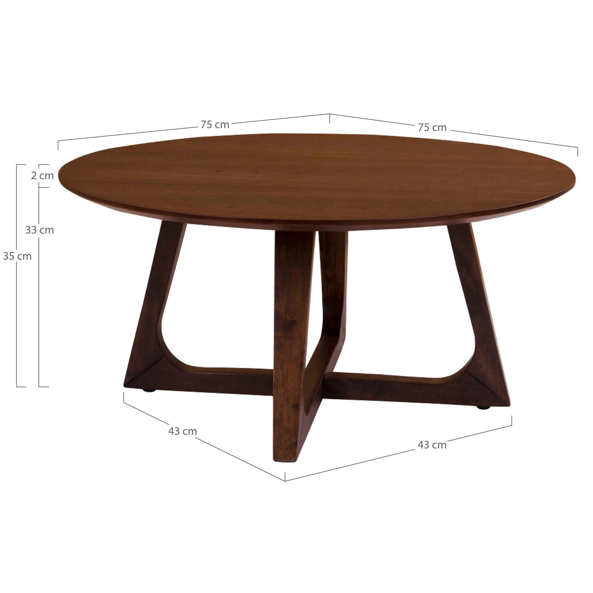 Mesa de centro Hellerup - Marrón