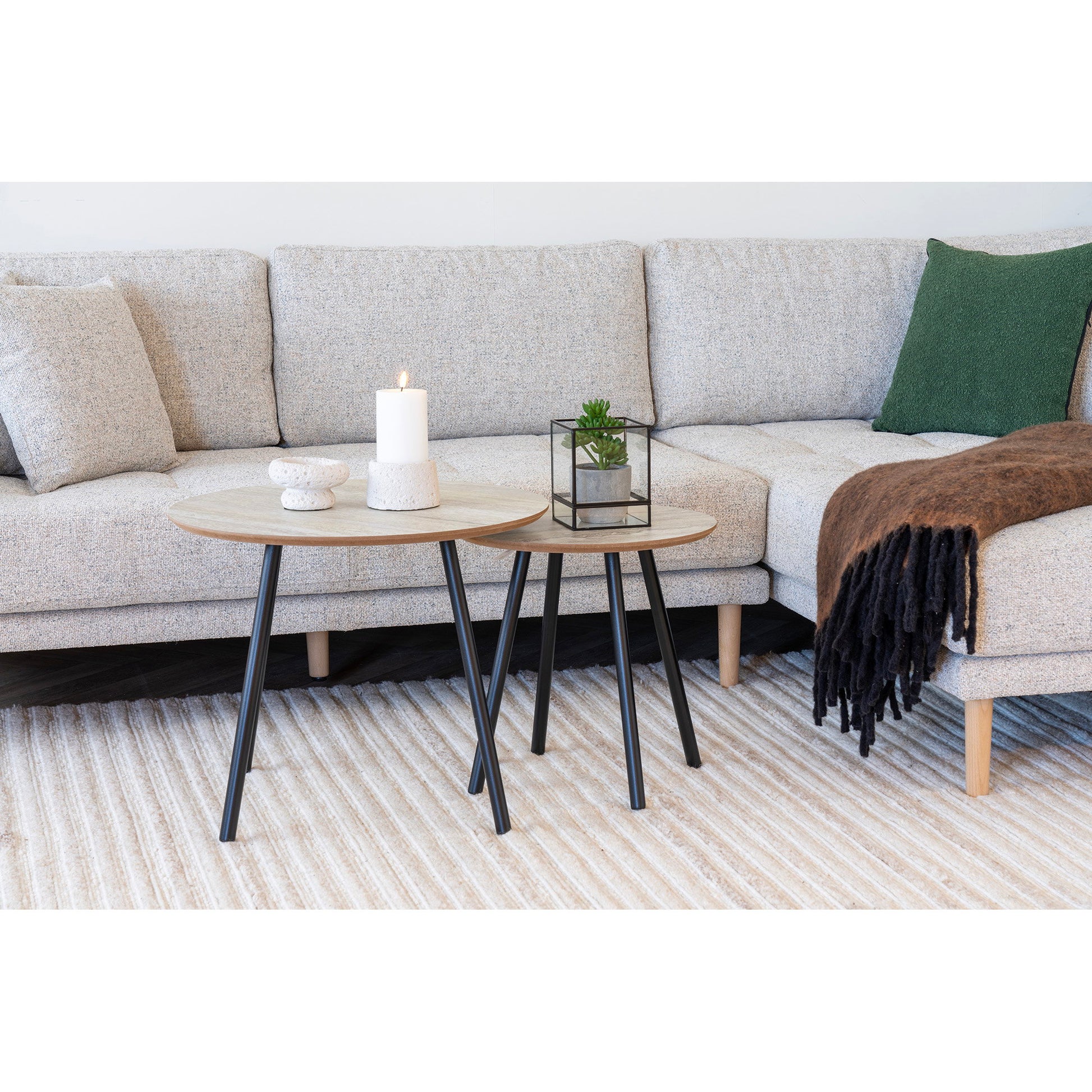 Mesa de centro Aalst - Negro / Beige