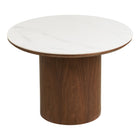Mesa de centro Noli - Blanco / Marrón oscuro