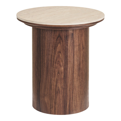 Mesa auxiliar Delphi - Travertino / Marrón oscuro
