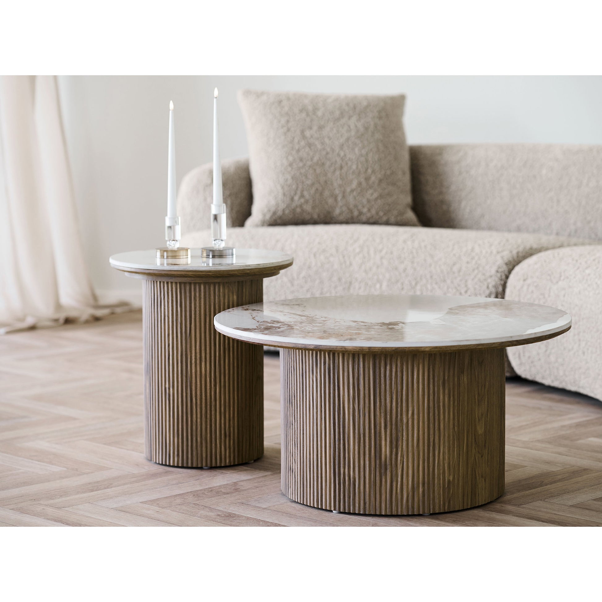 Mesa Auxiliar Atenas - Blanco / Marrón