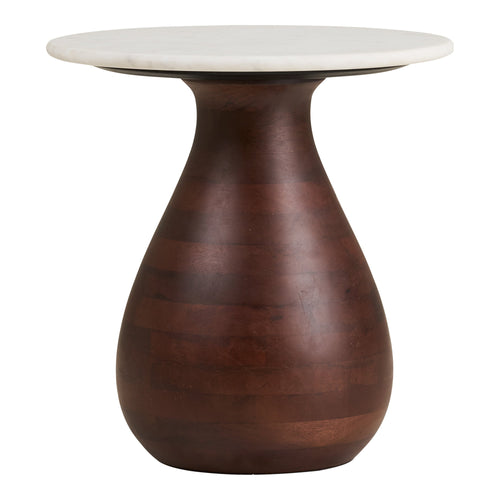 Heide Side Table - White / Dark Brown