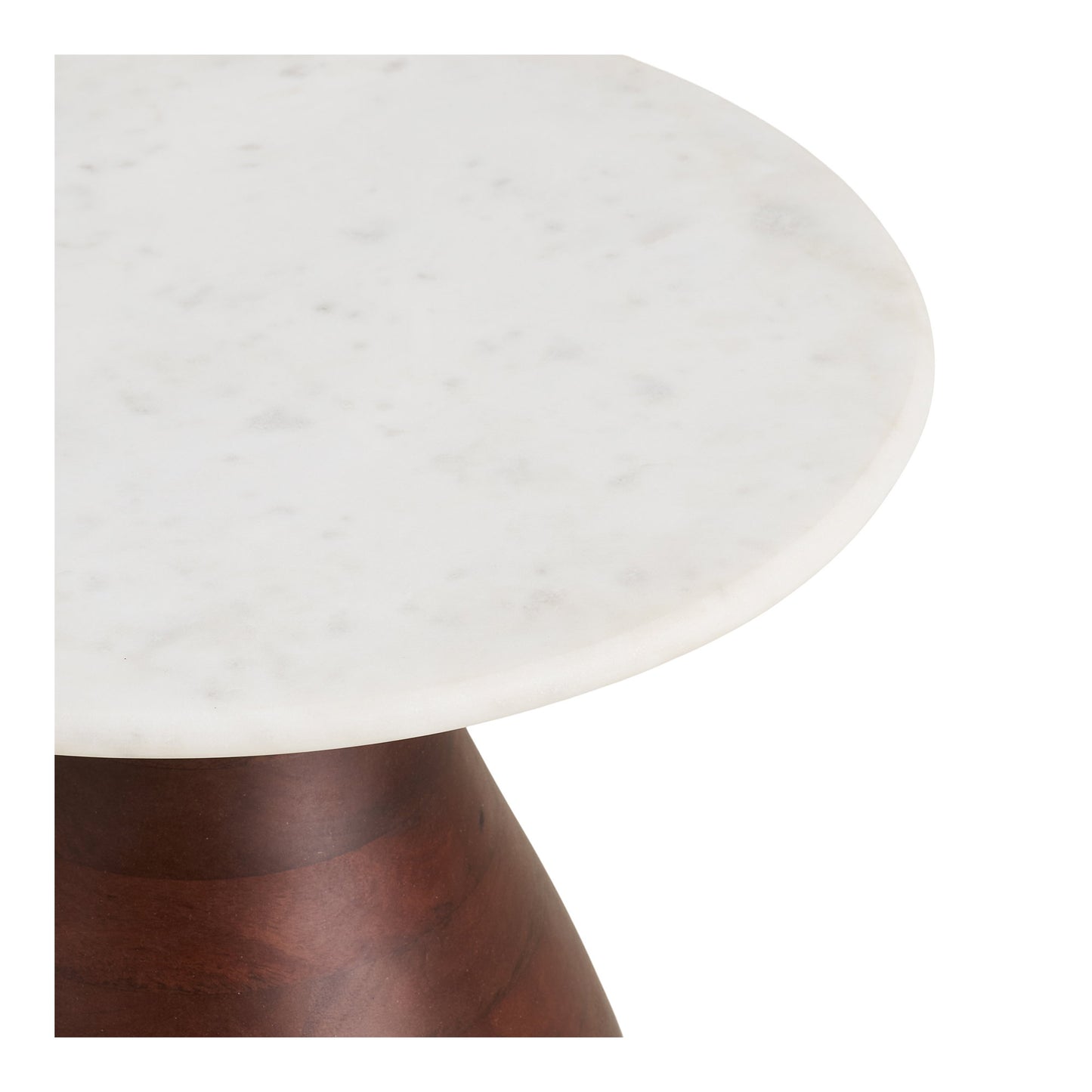 Mesa auxiliar Heide - Blanco / Marrón oscuro
