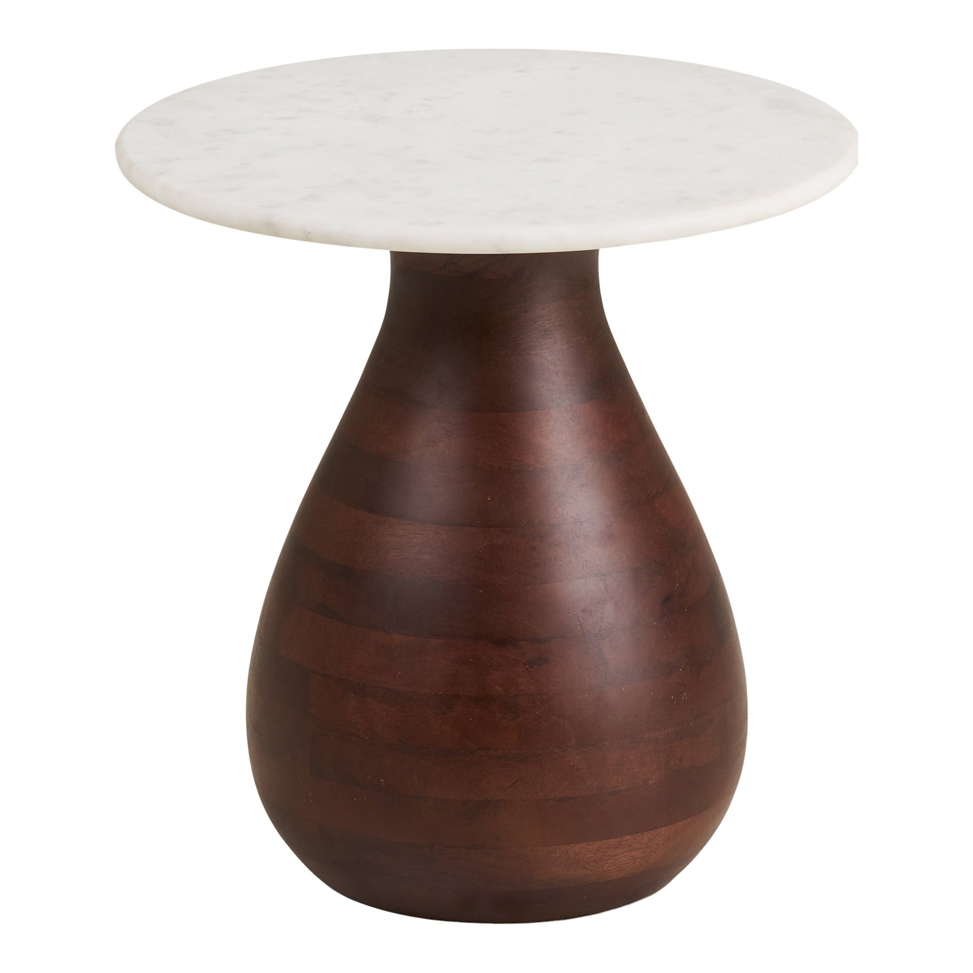 Mesa auxiliar Heide - Blanco / Marrón oscuro