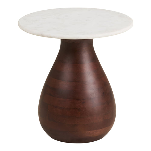 Heide Side Table - White / Dark Brown