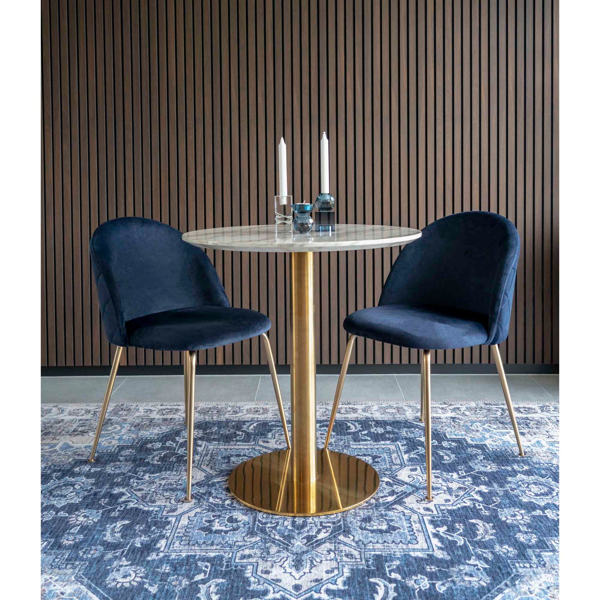 Mesa de comedor Bolzano - Blanco / Latón