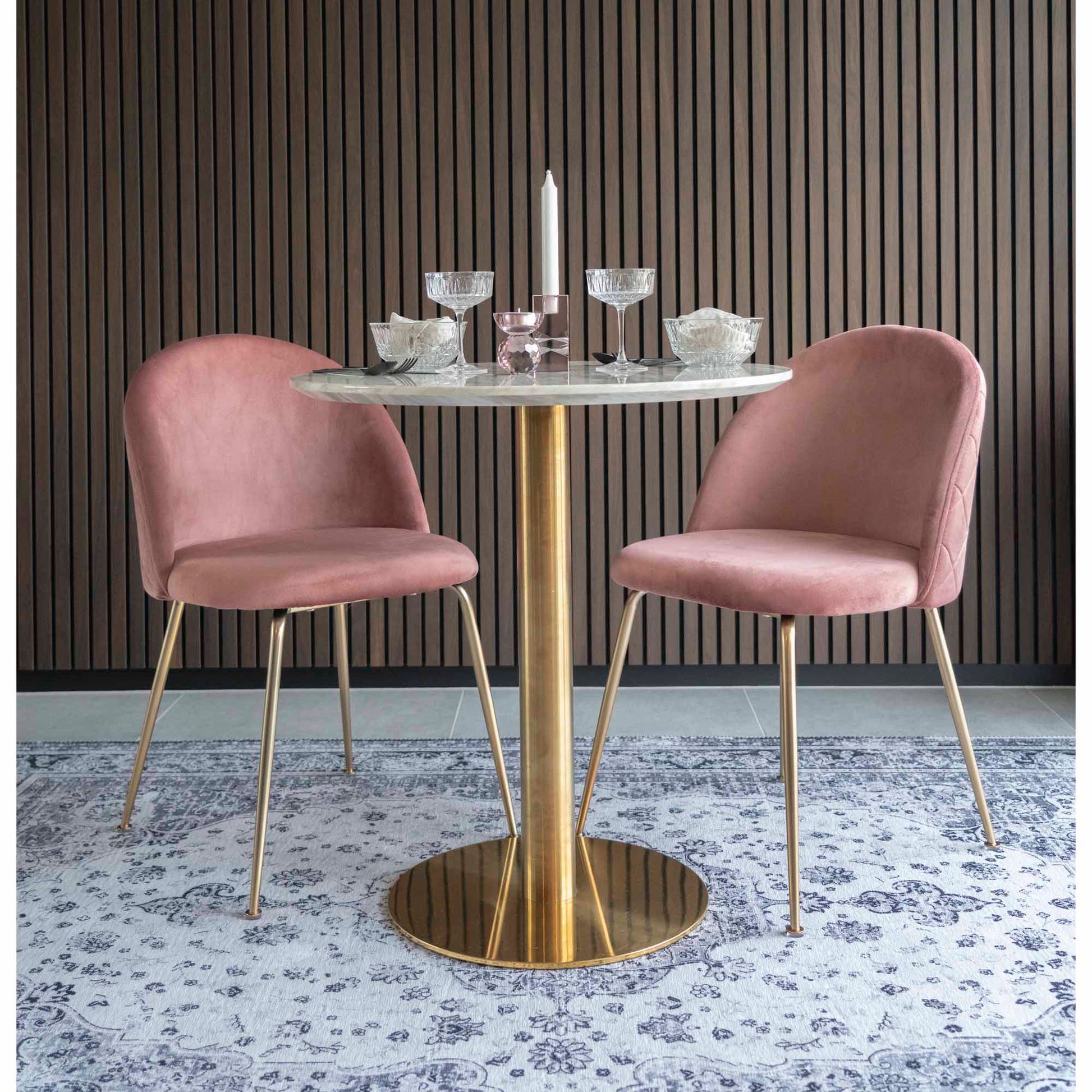 Mesa de comedor Bolzano - Blanco / Latón