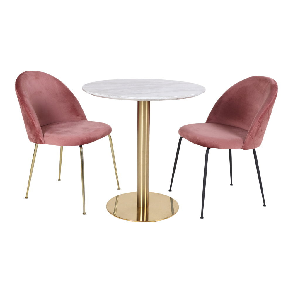 Mesa de comedor Bolzano - Blanco / Latón