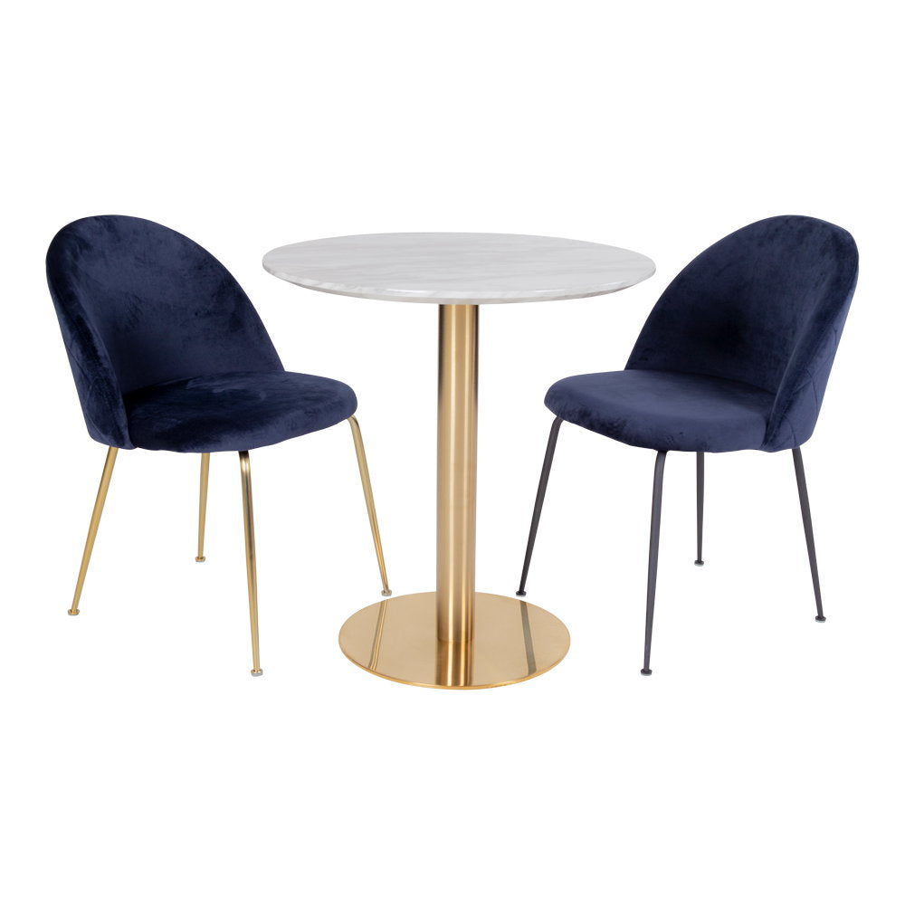 Mesa de comedor Bolzano - Blanco / Latón