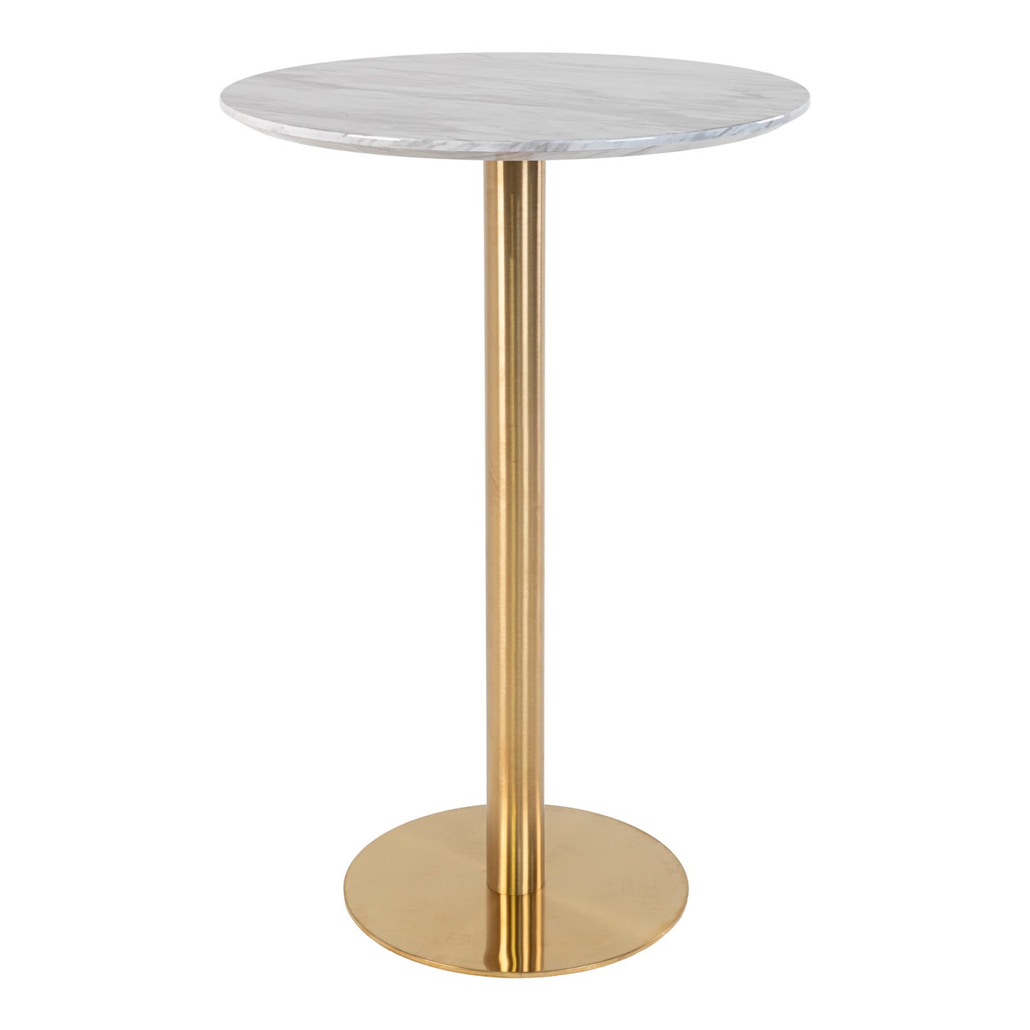 Mesa de bar Bolzano - Blanco / Latón