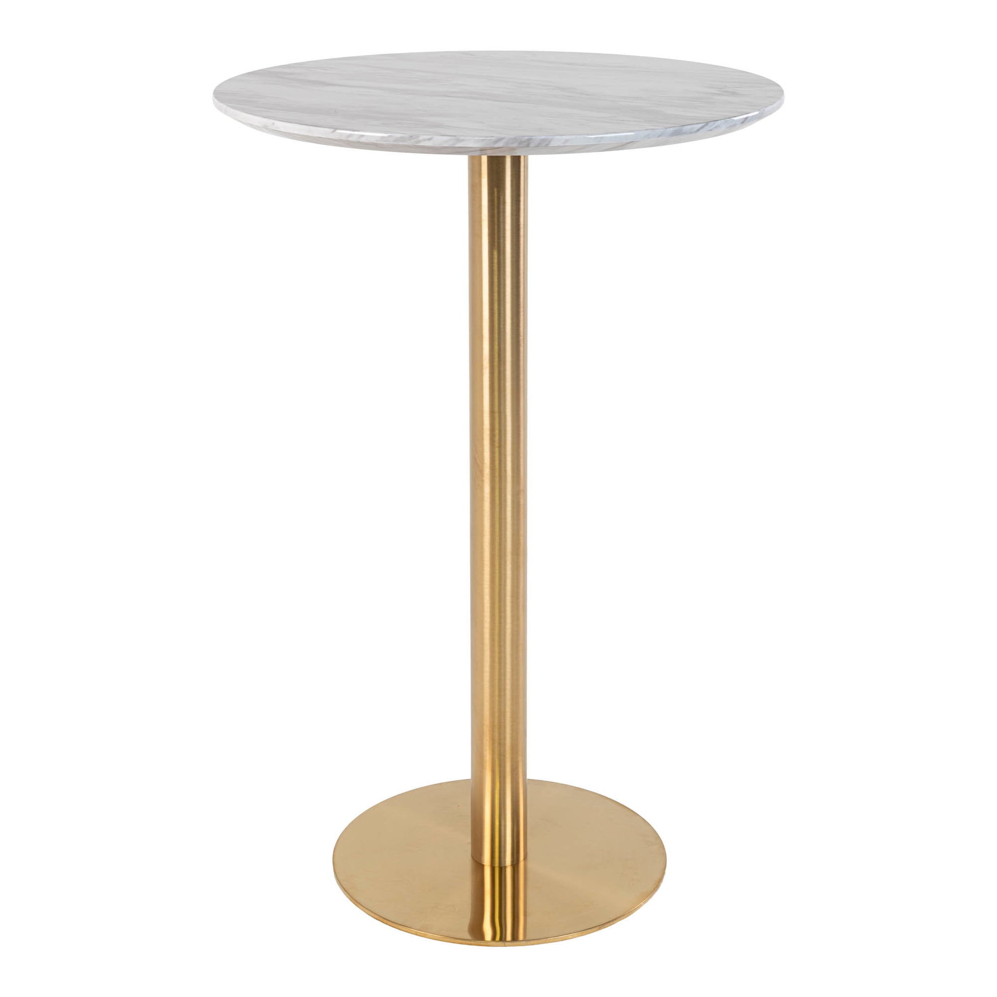 Mesa de bar Bolzano - Blanco / Latón