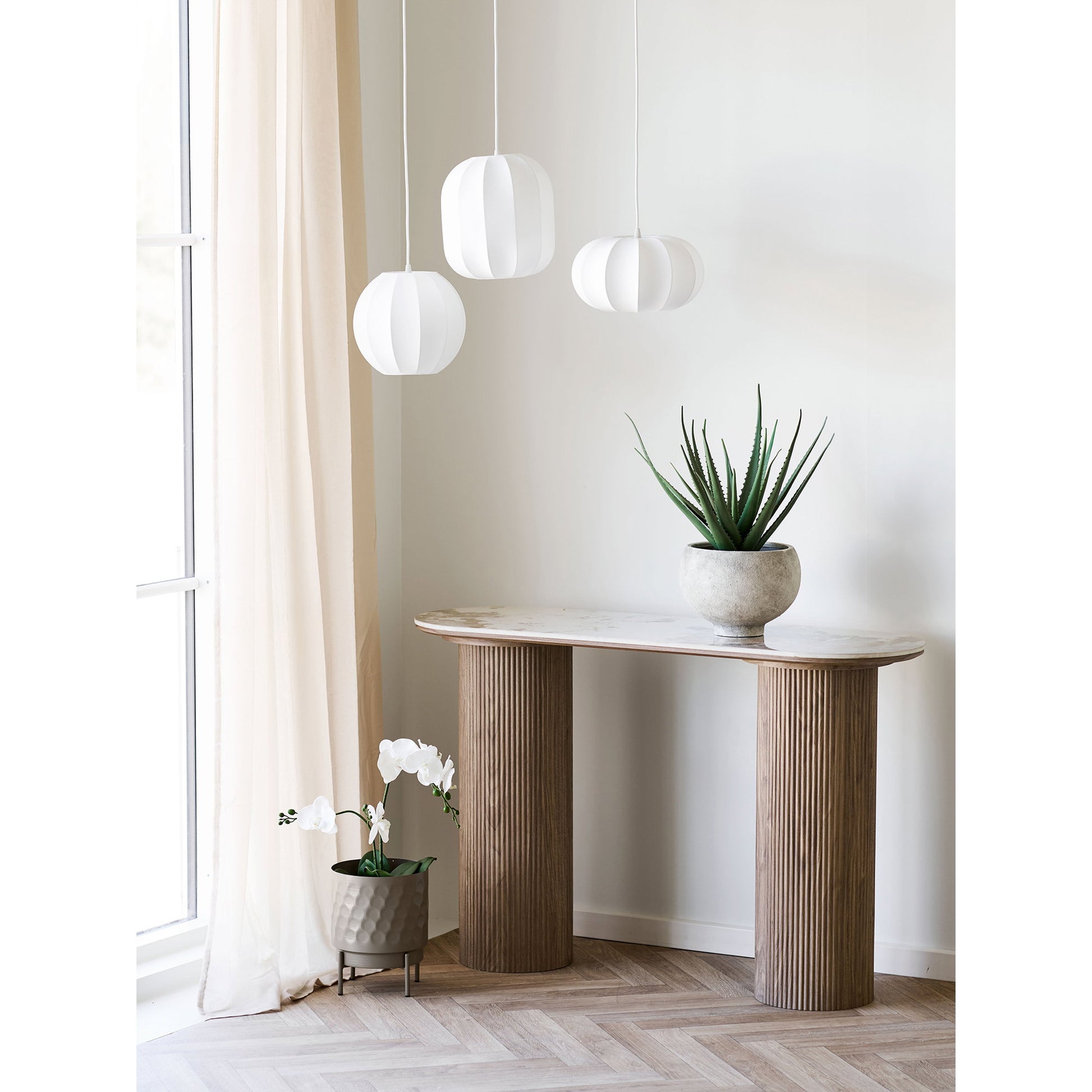 Mesa consola Atenas - Blanco / Marrón
