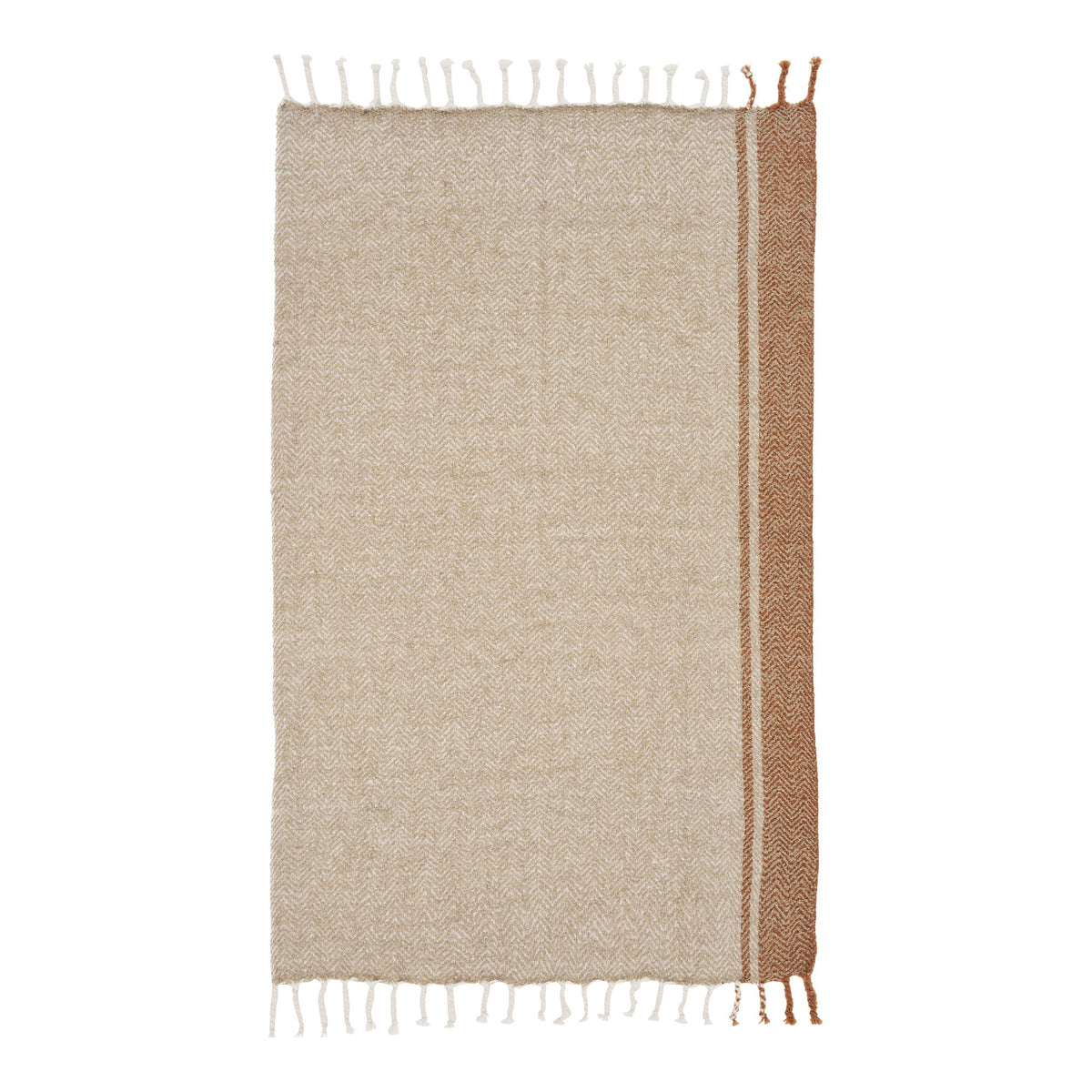 Manta Almora - Beige / Naranja dorado