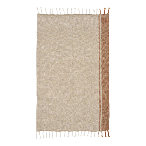 Manta Almora - Beige / Naranja dorado