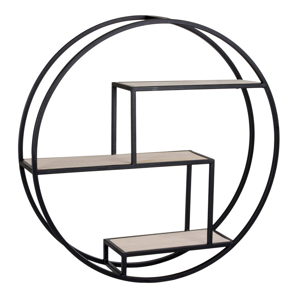 Estante de pared Rotterdam - Negro / Natural