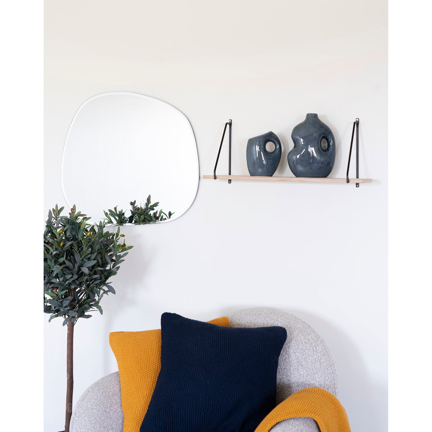 Estante de pared Arnhem - Negro / Natural