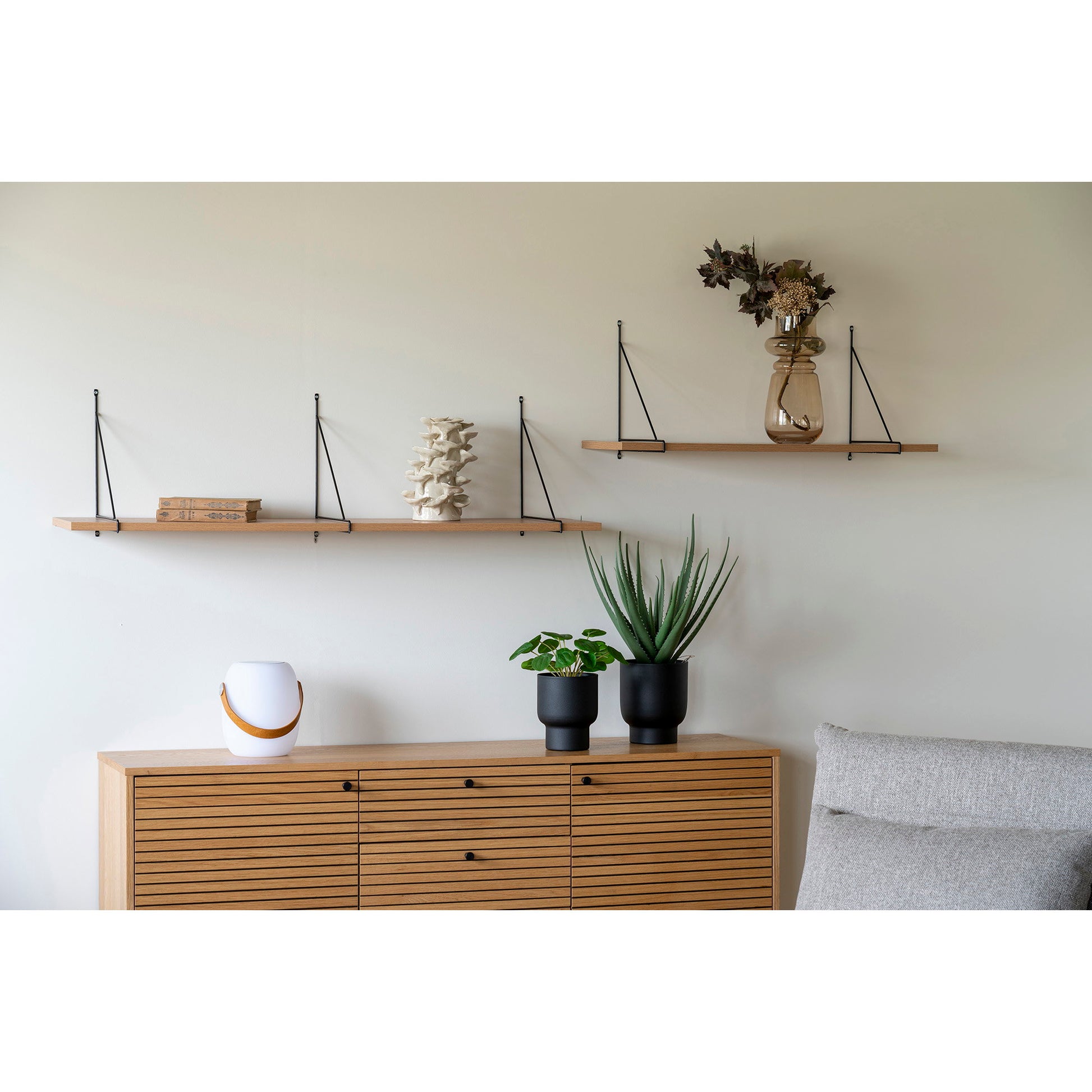 Estante de pared Chiba - Natural / Negro