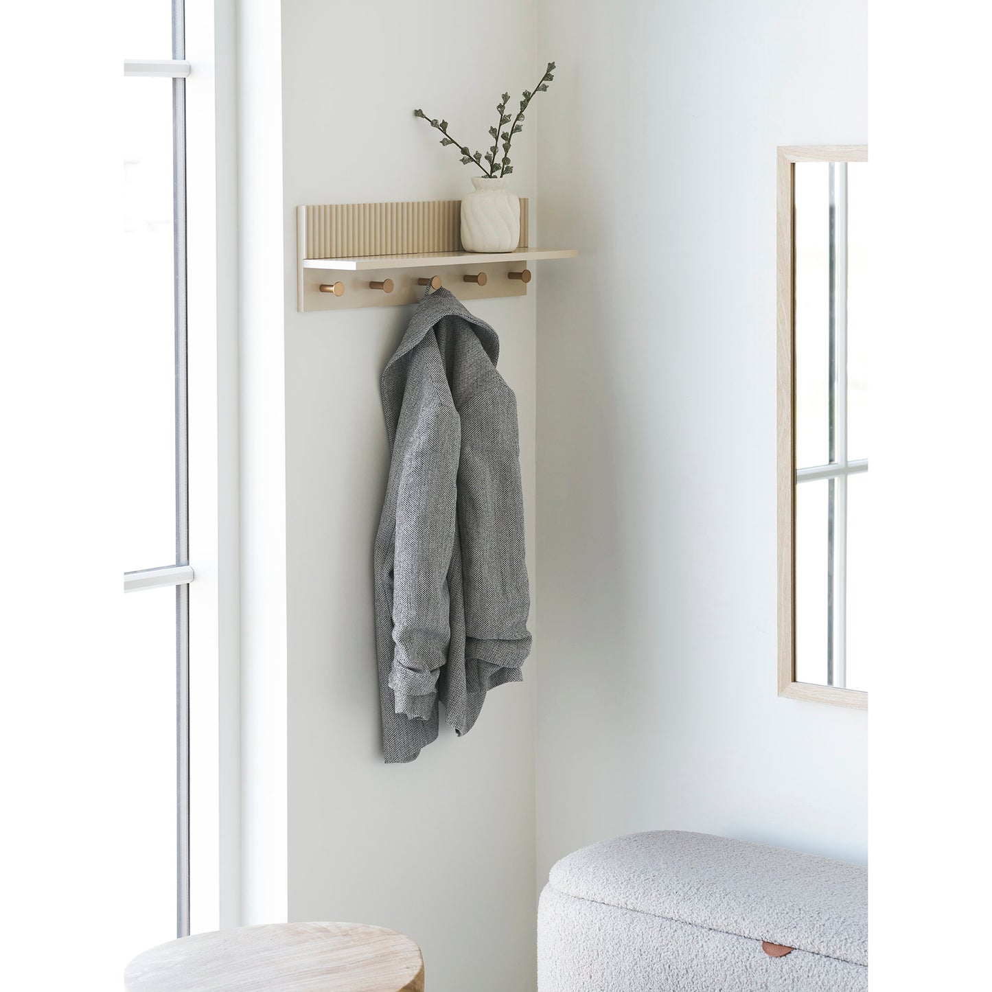 Rocca Estante de pared con ganchos - Beige