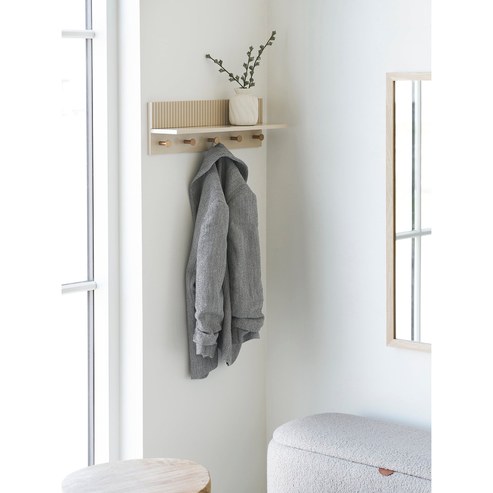 Rocca Estante de pared con ganchos - Beige