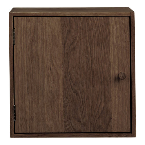 Estante de pared Townsville con puerta - Marrón oscuro