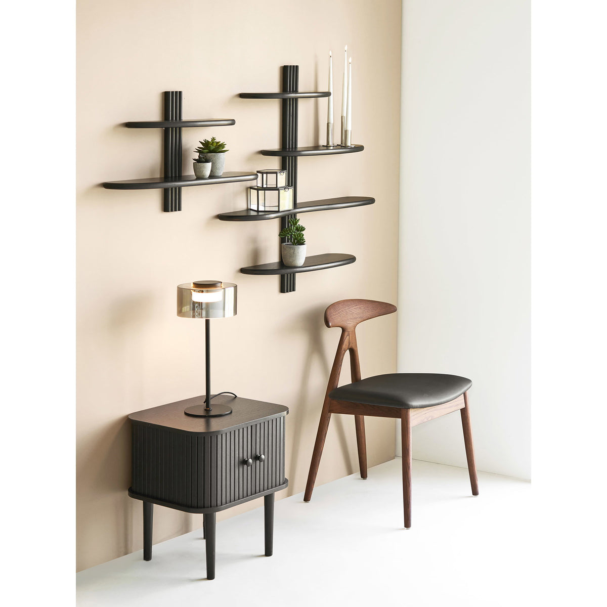 Estante de pared Aliano - Negro