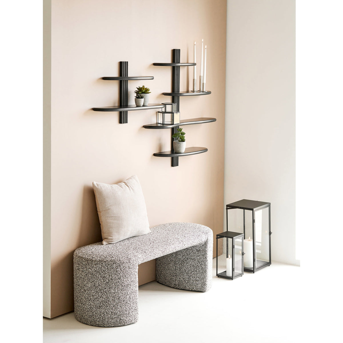 Estante de pared Aliano - Negro